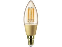 Philips Smart LED žárovka Filament E14 C35, 4,9W, 370lm, 2000-5000K, jantarová