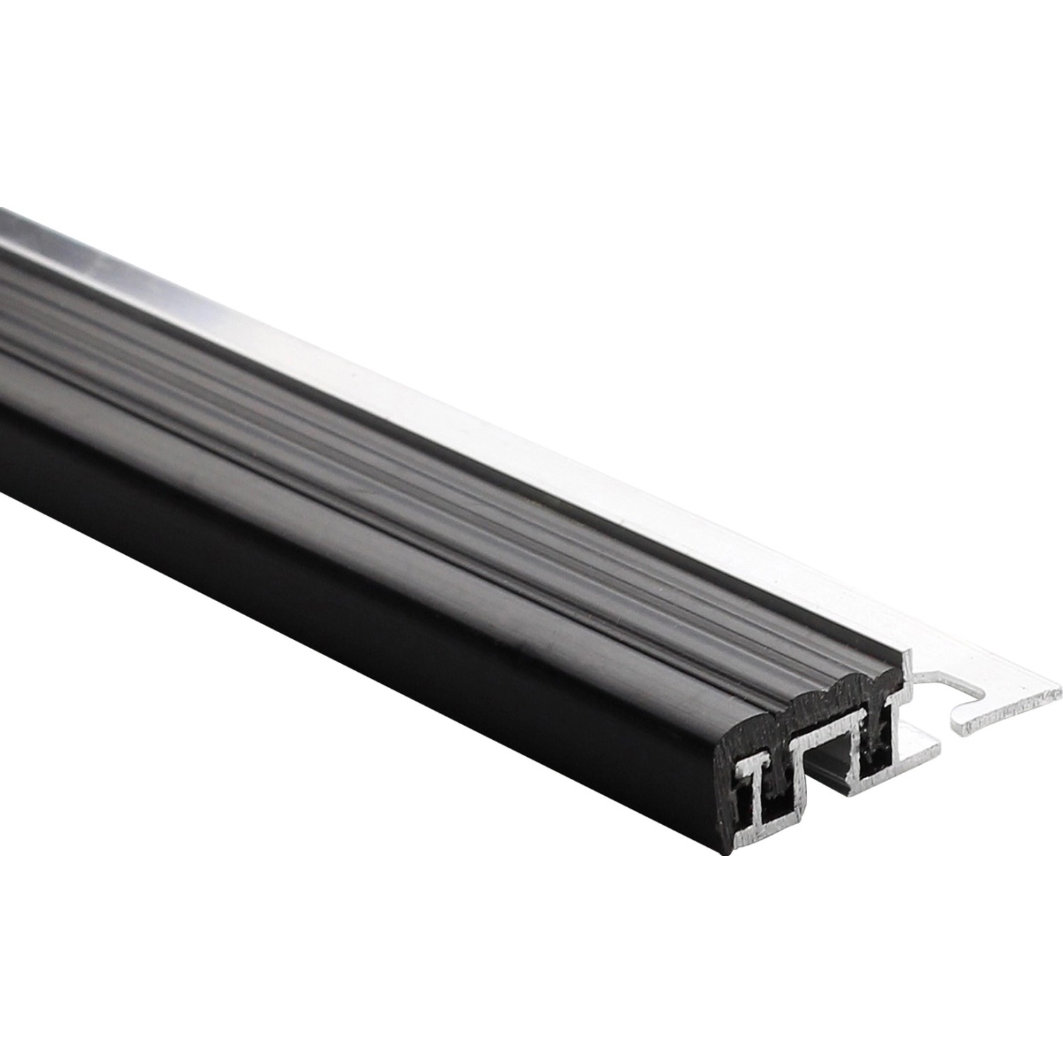 Schodišťový profil hliník a PVC černý 10 mm x 0,9 m