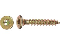 Uni vrut se zápustnou hlavou TX25 plný závit žlutě pozink. 5x30 mm-na váhu