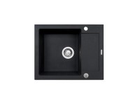 Pyramis Granitový dřez s odkapávačem Mido 1B 1D, black, 62 x 50 cm Pyramis Granitový dřez s odkapávačem Mido 1B 1D, black, 62 x 50 cm