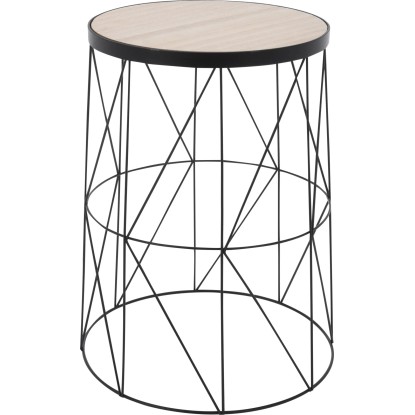 Koopman Kovový odkládací stůl, černý, 28 x 28 x 37 cm