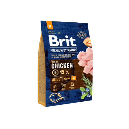 Brit Granule pro psy Premium by Nature ADULT M 10-25 kg s kuřecím 3 kg
