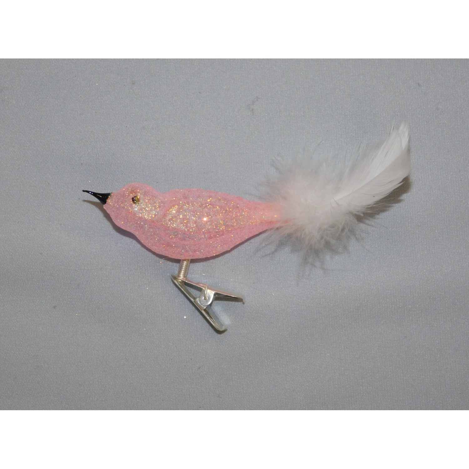 Ornex Vánoční ozdoba ptáček skleněný malý růžový 100 mm