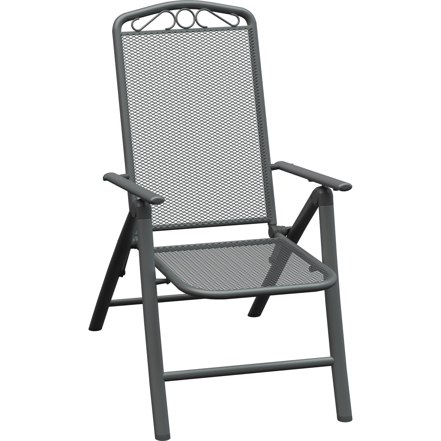 VLC Skládací zahradní židle Sacramento šedá 84/112 x 65/108 x 60 cm