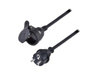 SOLIGHT Prodlužovací přívod IP44, 1 zásuvka, 3x1,5mm2, černá, 30 m