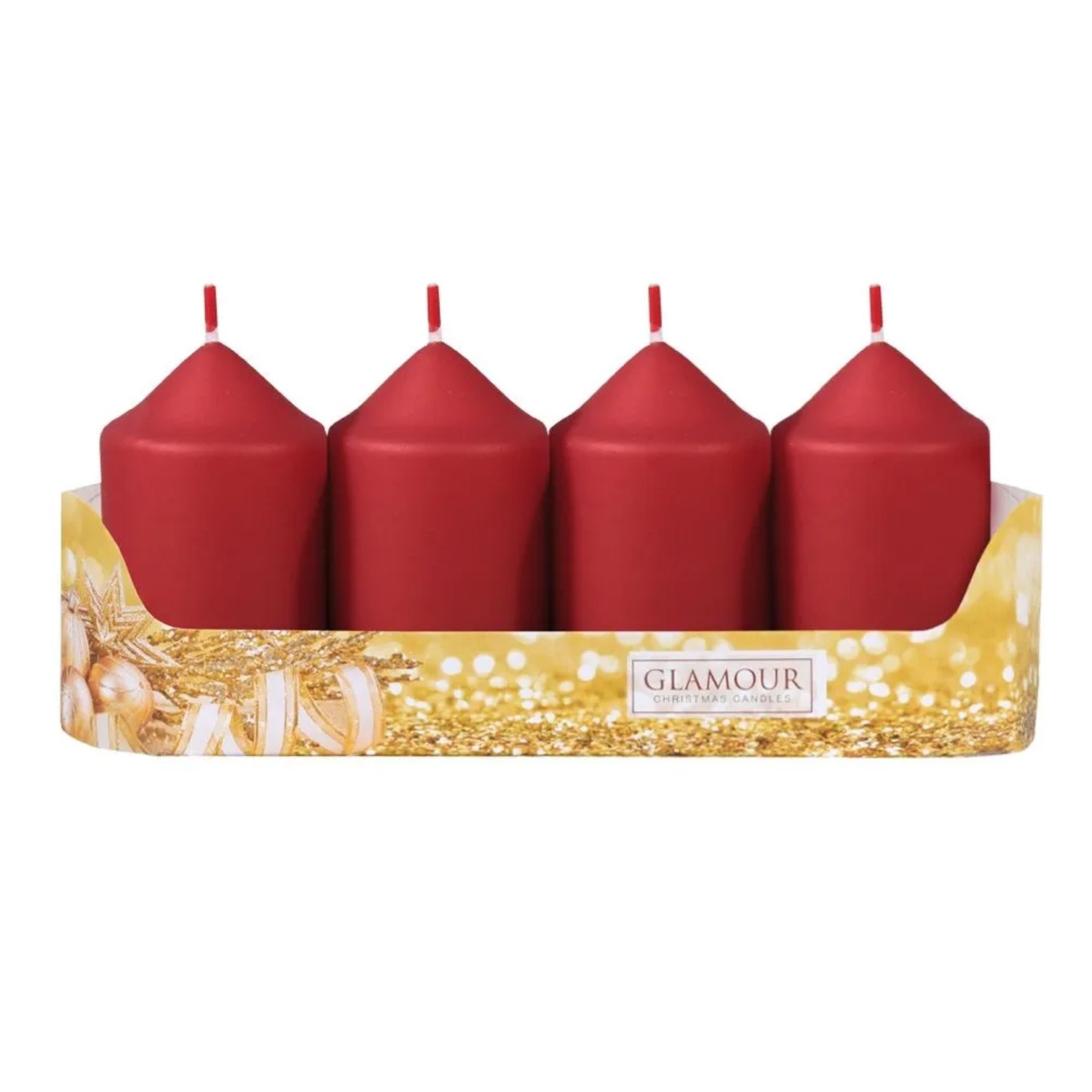 Sada adventních svíček VÁLEC metalická matná mix 5 x 9 cm, 4 ks
