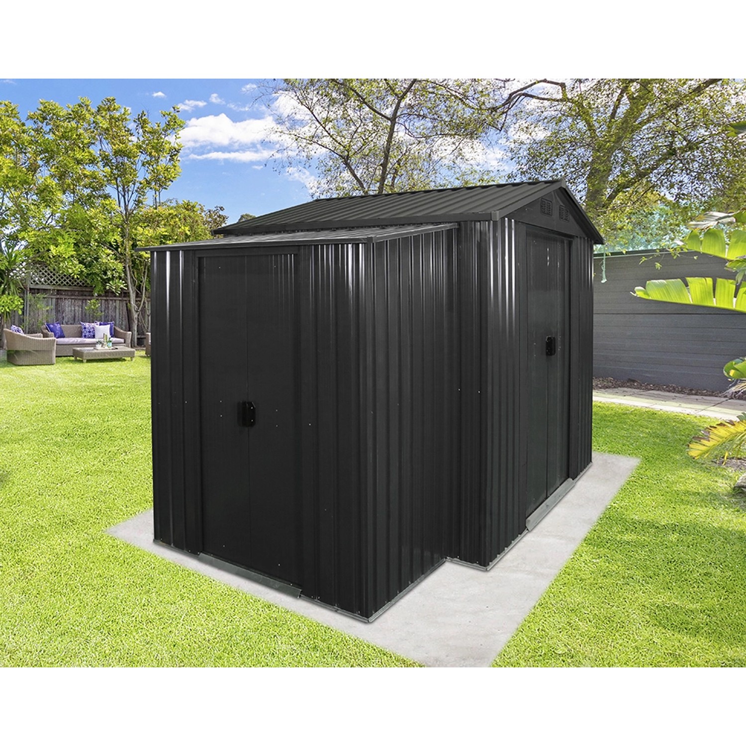 Floraworld Přístavba k zahradnímu domku, antracitová, 153 x 81 x 170 cm