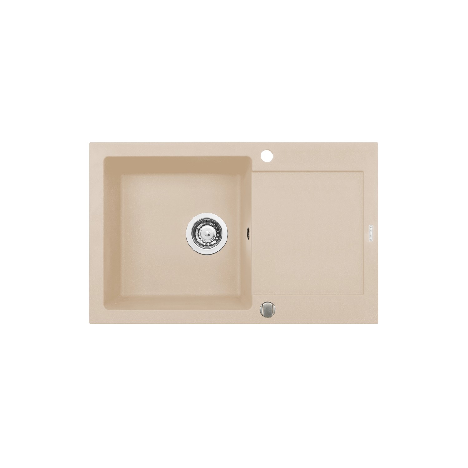 Pyramis Granitový dřez s odkapávačem Mido 1B 1D, sand beige, 79 x 50 cm