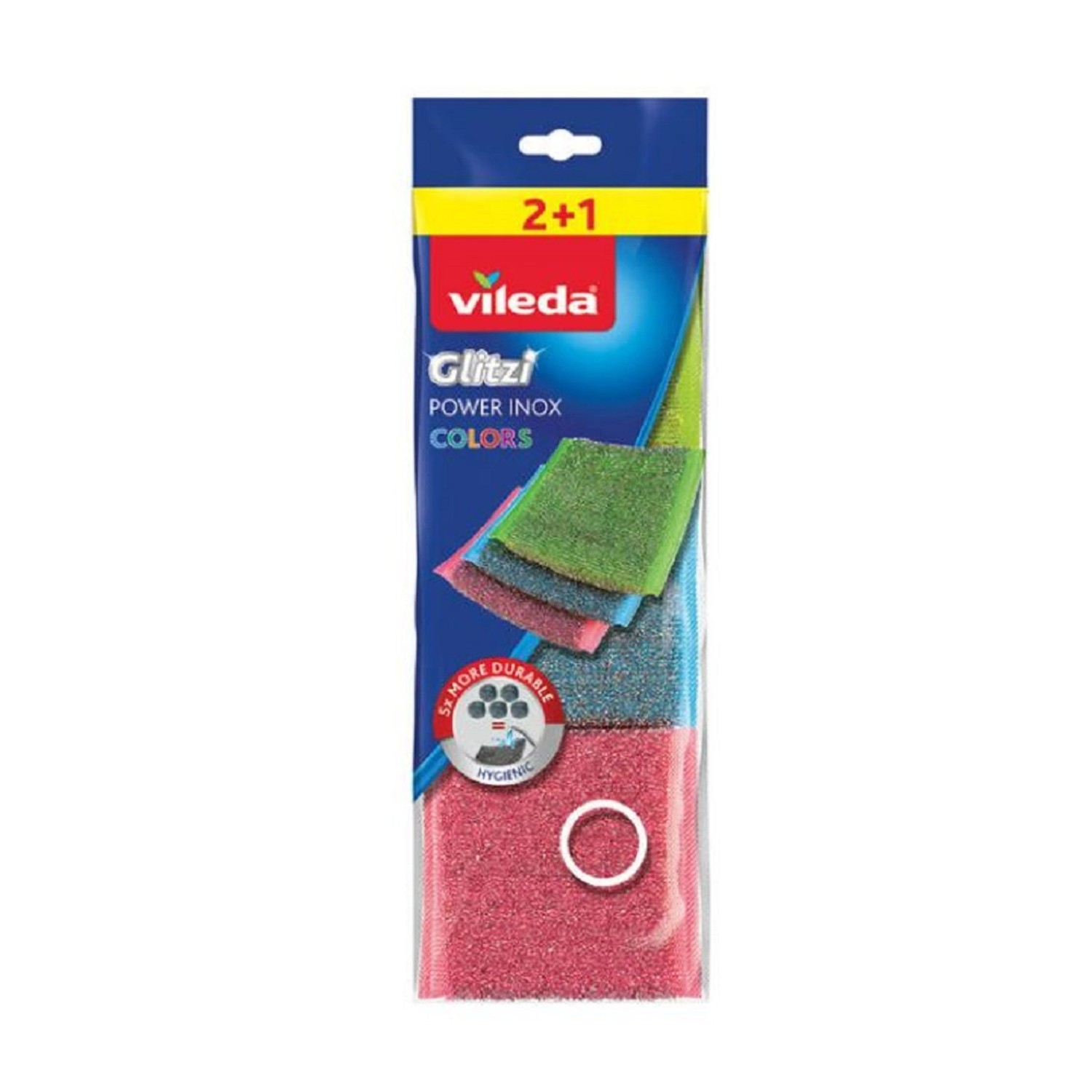 Vileda Inox colors drátěnka 6 x 4 x 6 cm, 2+1 ks