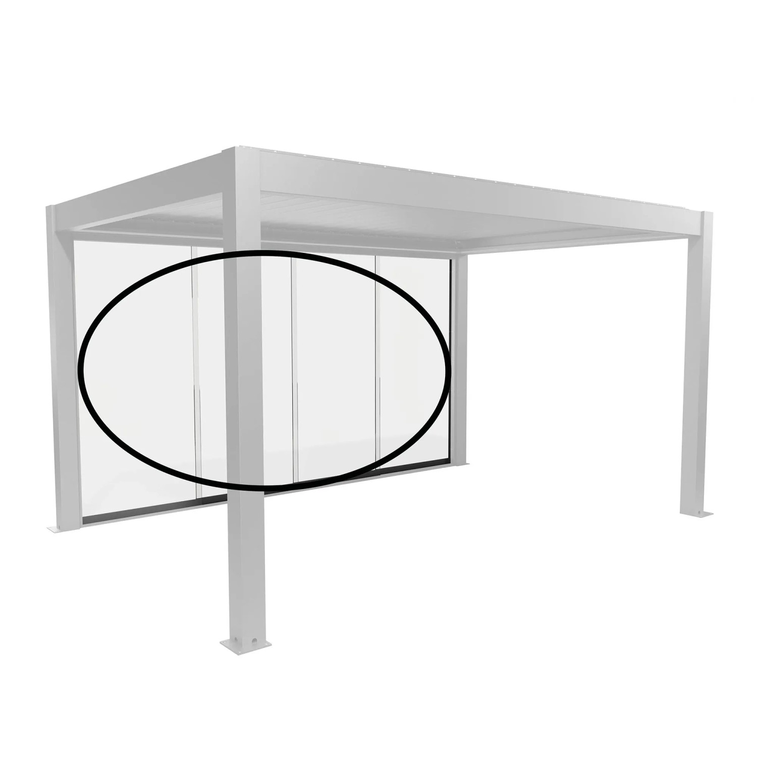 Biohort Posuvná stěna z čirého skla pro stranu pergoly 3,5 m křemenově šedá