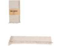 Mica Decorations Bavlněný běhoun na stůl Villia, béžová, 180 x 45 cm