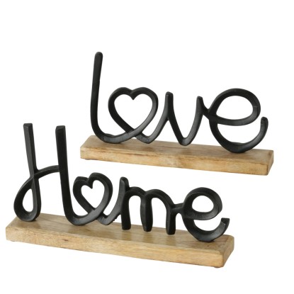 Boltze Home Stojací dekorace nápis Love/Home různé druhy 17,7x17,7x30,6 cm, 1 ks