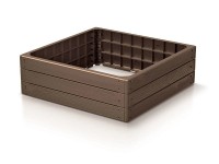 Prosperplast Vyvýšený záhon BASE WOODY cihlový 75,6 x 75,6 x 25 cm