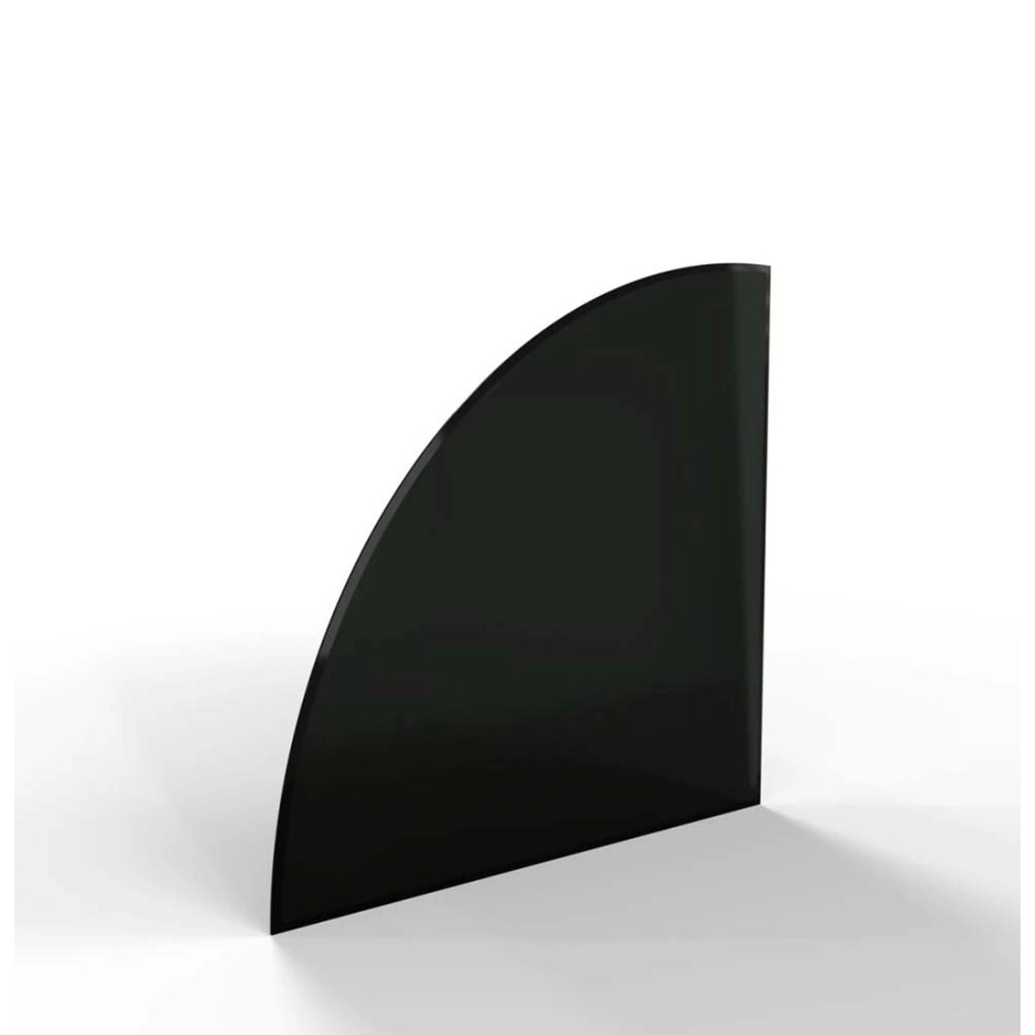 HS Flamingo Sklo pod kamna výseč, černé, 1000 x 1000 x 6 mm