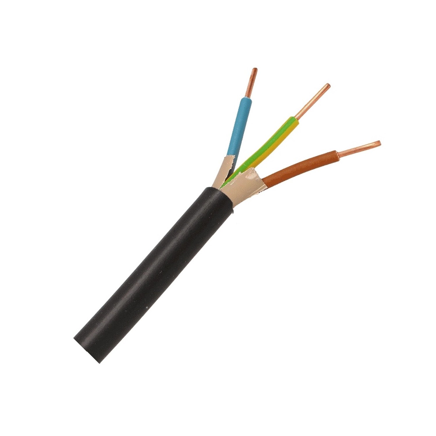 Silový kabel CYKY-J 3x2,5 mm, černá - metráž