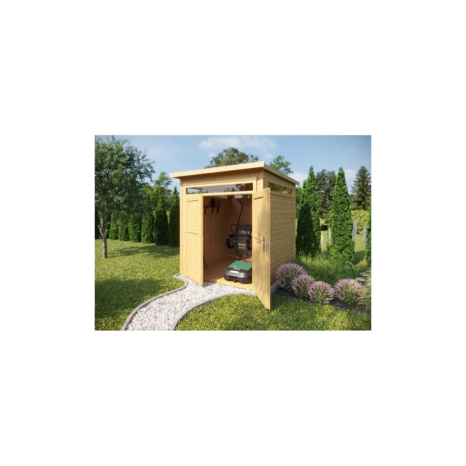 Weka Dřevěný zahradní domek se 4 světlíky 265 vel. 2, přírodní, 205 x 209 cm