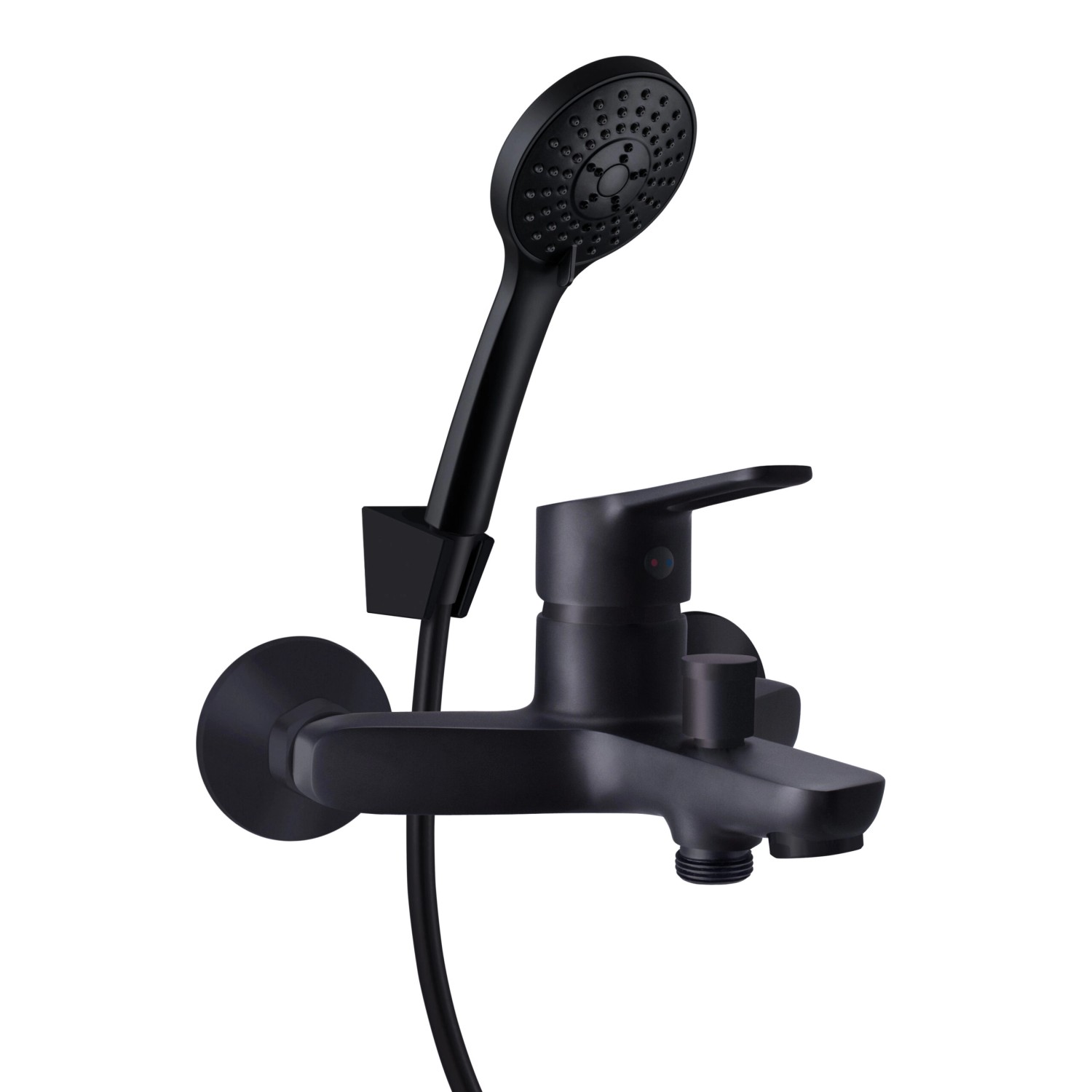 Rubineta Nástěnná vanová baterie Uno-10/K s příslušenstvím, 150 mm, černá