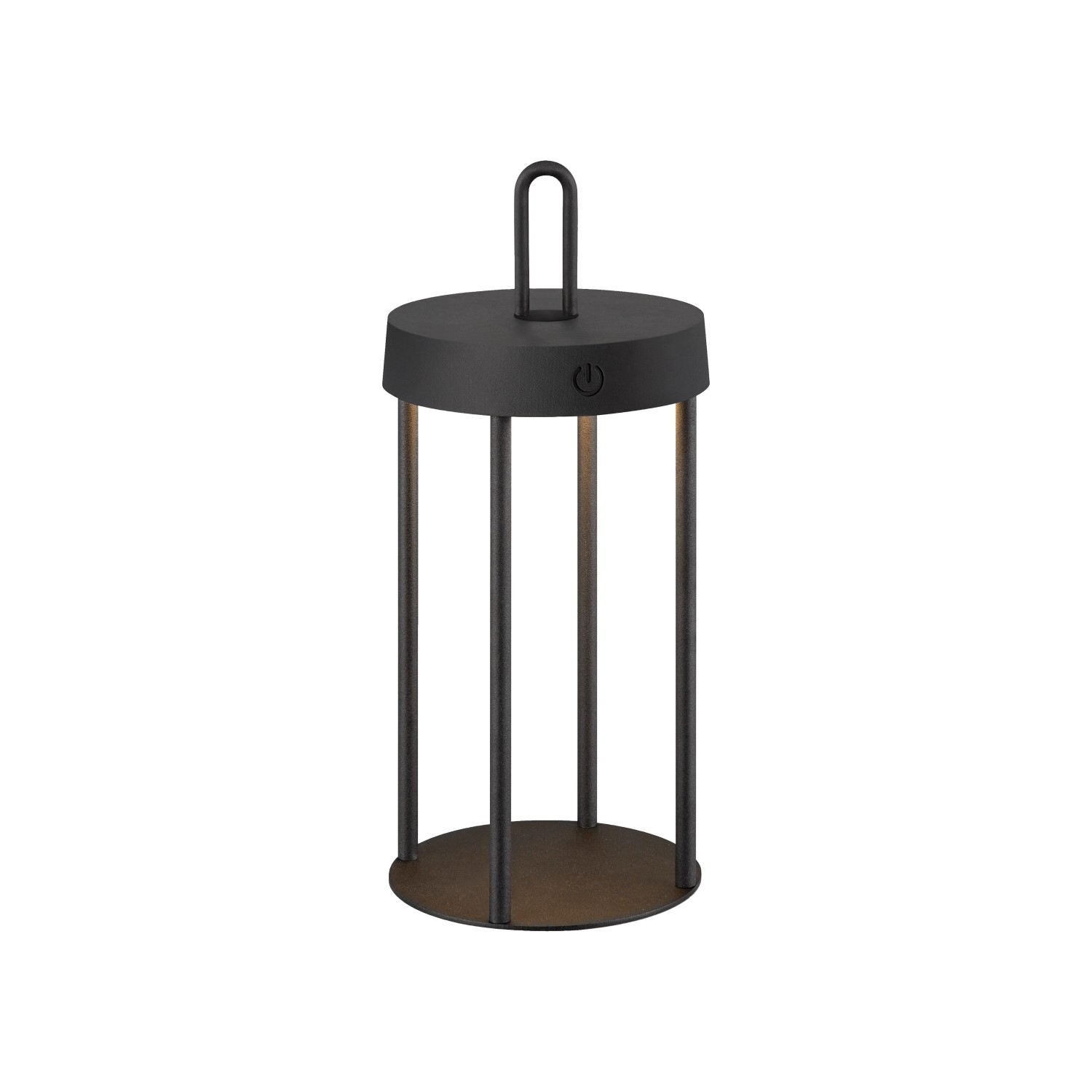 Just Light. Nabíjecí stolní LED lampa Anselm IP44 černá pr. 12,8 x 28,4 cm