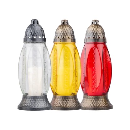 Hřbitovní sklo různé barvy s vkladem 110 g, 29 cm