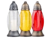 Hřbitovní sklo různé barvy s vkladem 110 g, 29 cm