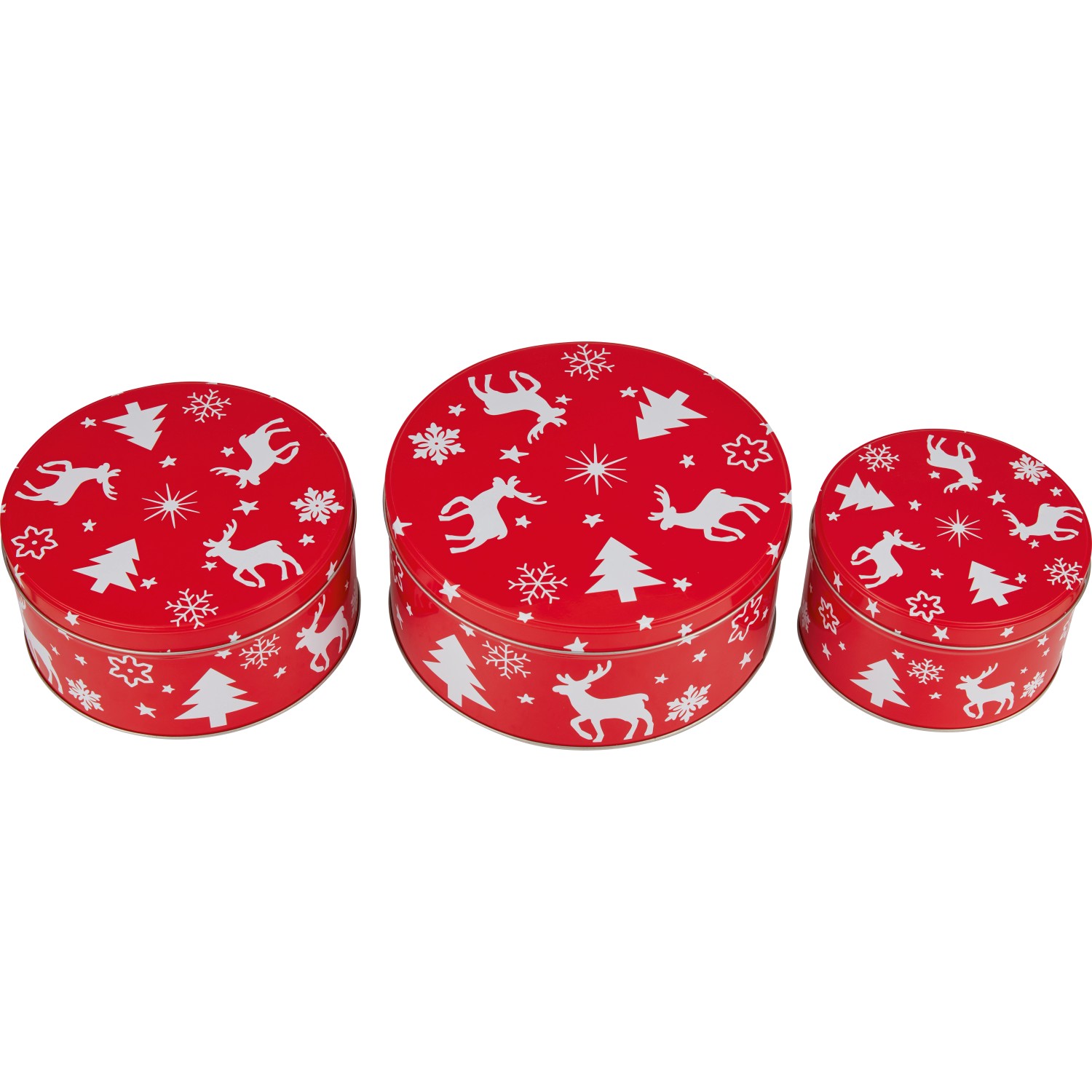 Sada vánočních kovových dóz na sušenky, 3dílná