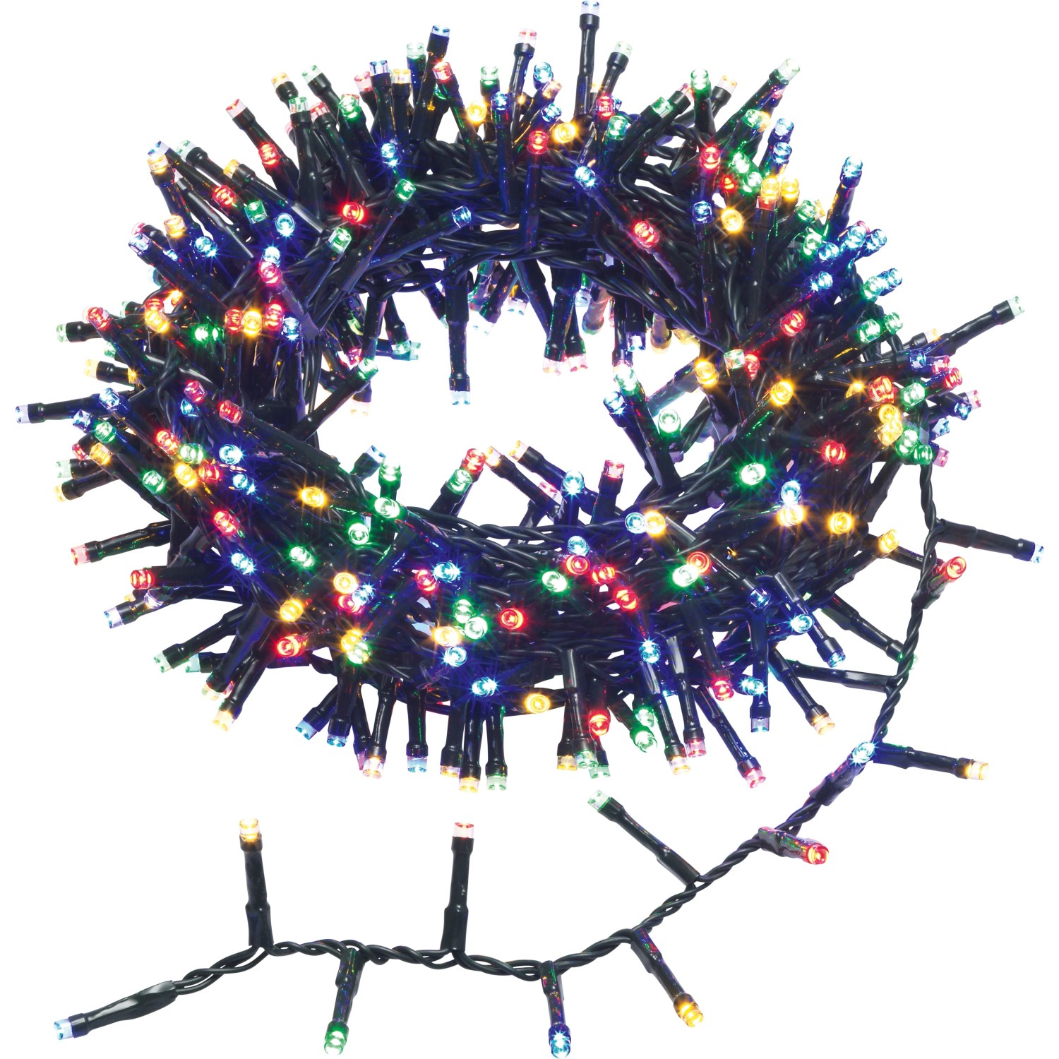 Světelný řetěz venkovní, 400 LED multicolor, zelený kabel, 8 m