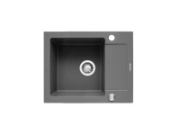 Pyramis Granitový dřez s odkapávačem Mido 1B 1D, iron grey, 62 x 50 cm