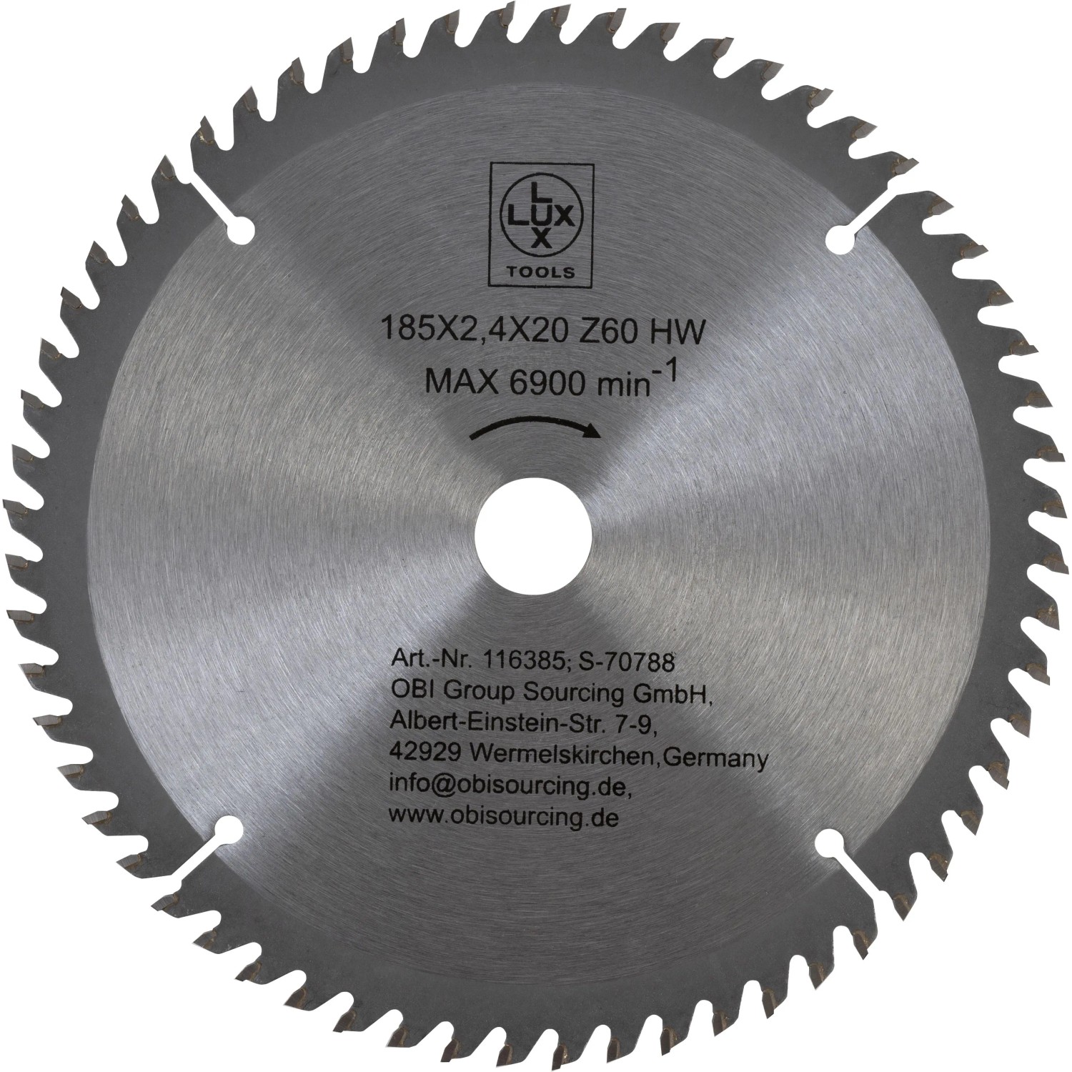 Levně LUX-TOOLS Pilový kotouč z tvrdokovu do dřeva, 60 zubů, pr. 185 x 20 mm