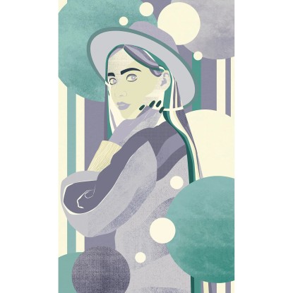 Komar Vliesová fototapeta Woman Hat Color 150 x 250 cm