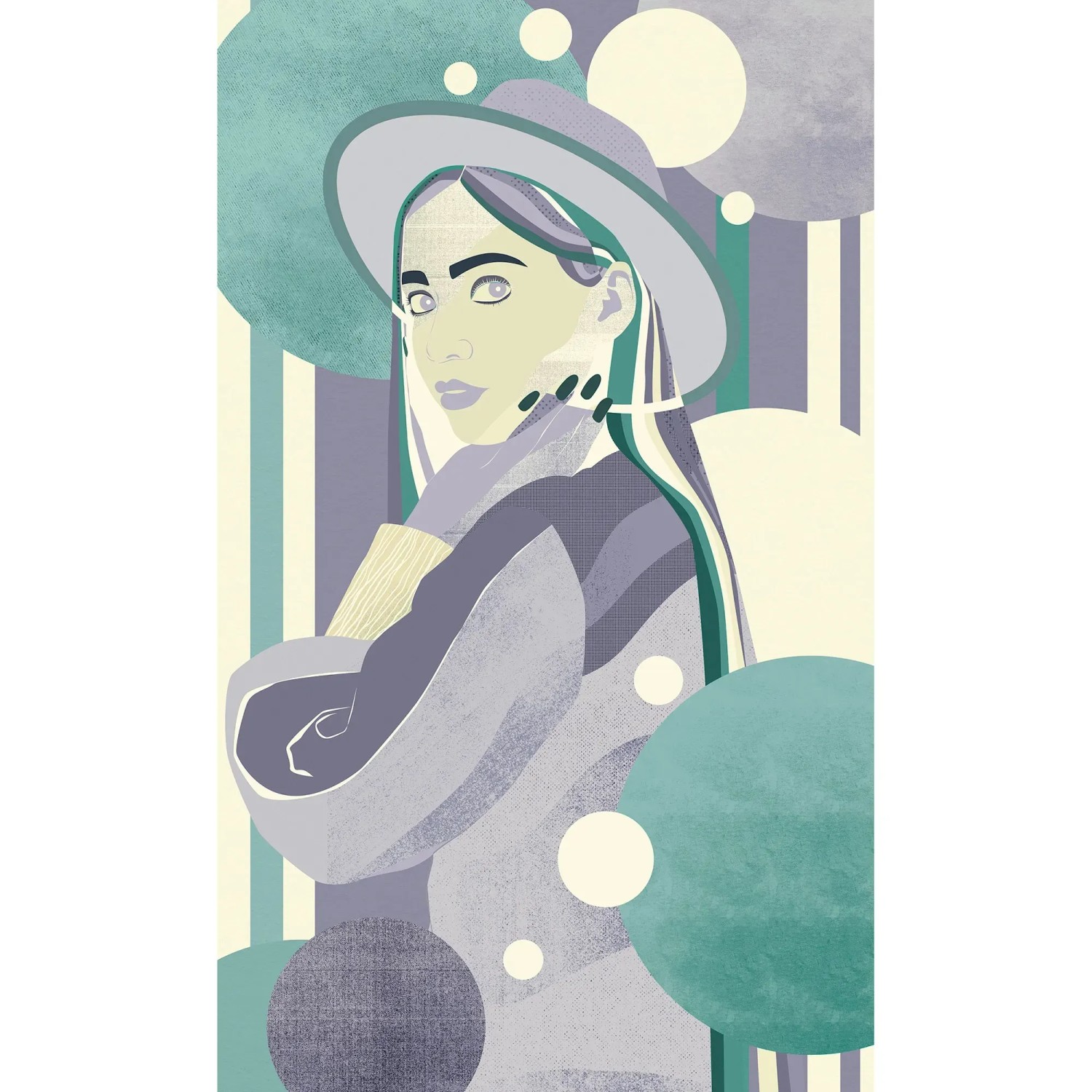 Komar Vliesová fototapeta Woman Hat Color 150 x 250 cm