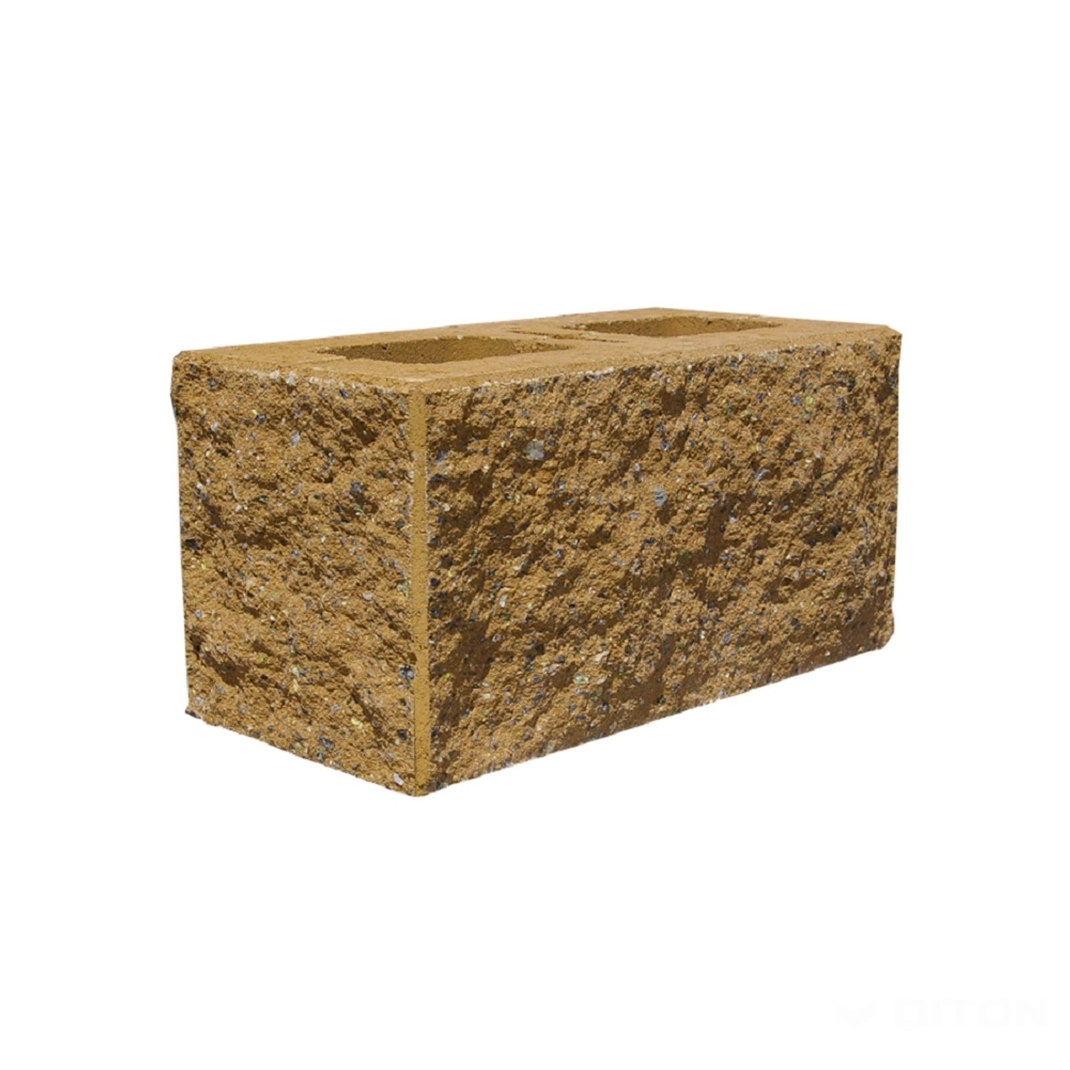 DITON Plotová tvárnice s fazetou D2 třístranná okrová 38,5 x 19 x 19 cm