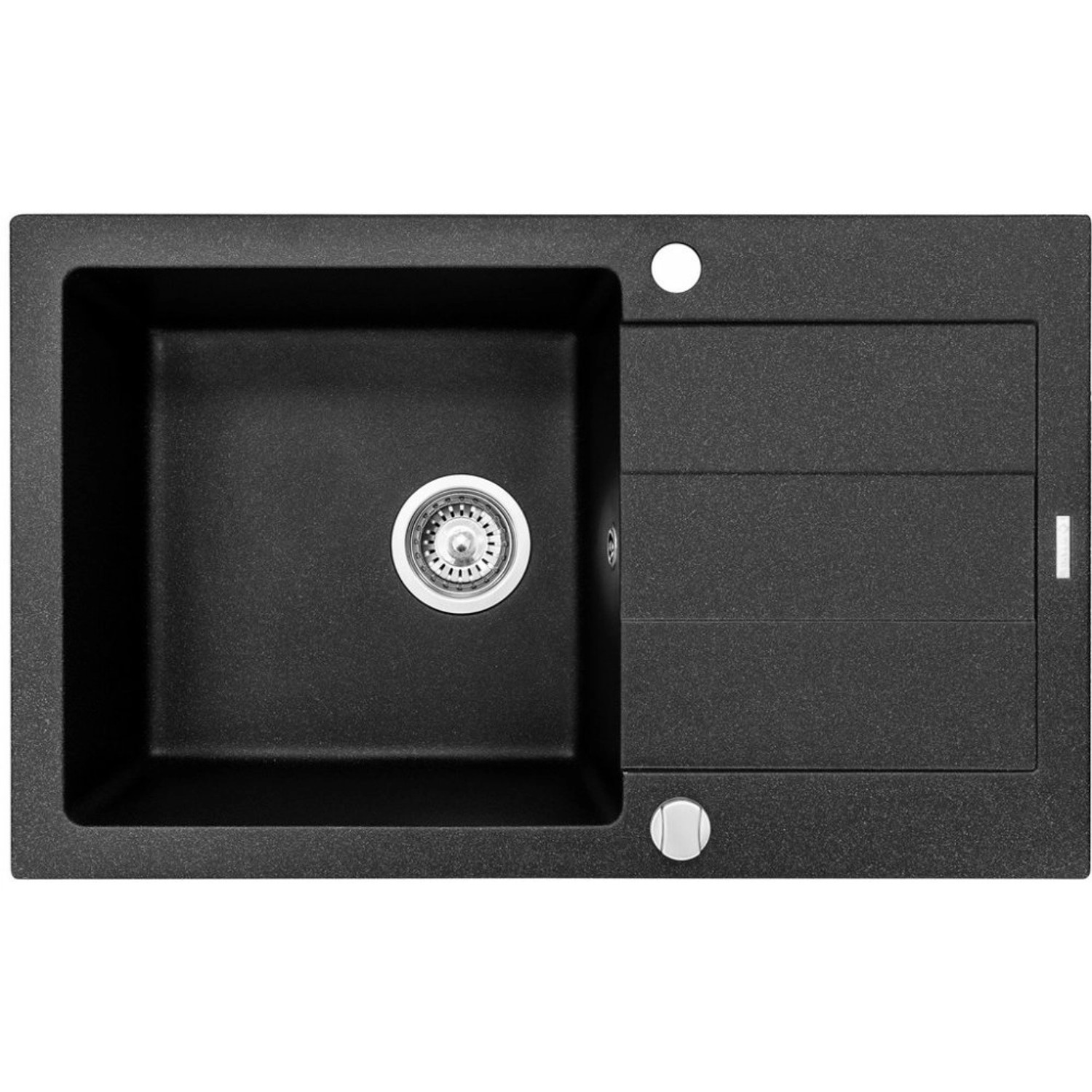 Pyramis Vestavný dřez Sparta Plus 1B 1D, pyragranite, černá, 78 x 48 x 19 cm