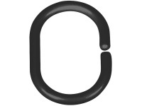 Wenko Kroužky na sprchový závěs černé, 12 ks, 3 x 4,5 cm