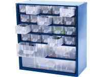 LUX-TOOLS Ocelový dílenský organizér, 23 přihrádek, 31 x 16 x 33 cm