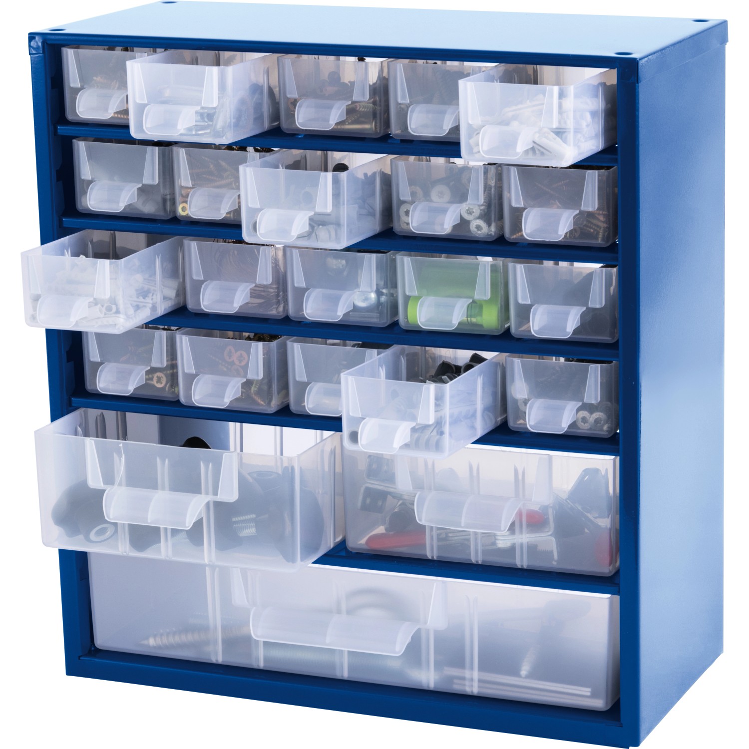 LUX-TOOLS Ocelový dílenský organizér, 23 přihrádek, 31 x 16 x 33 cm