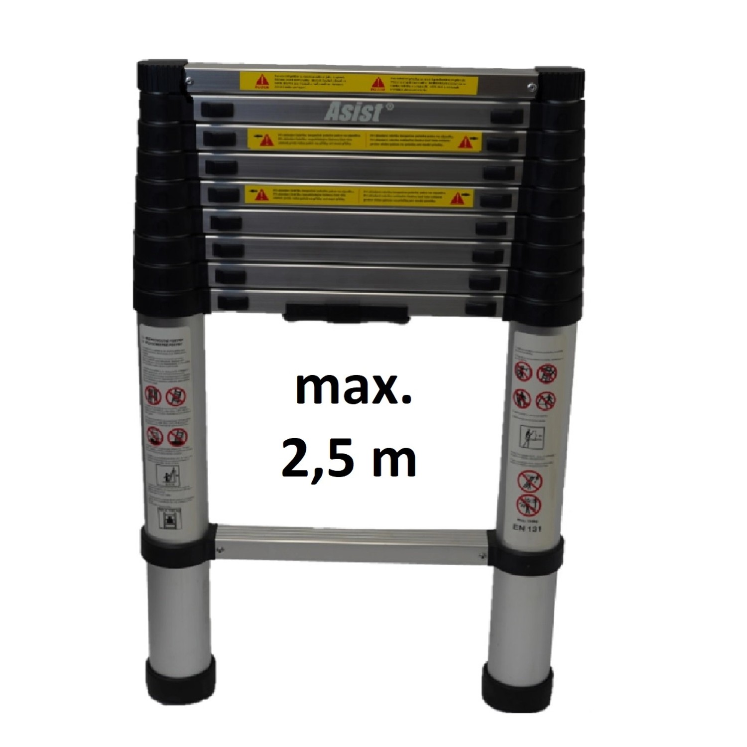 Asist Alu teleskopický žebřík AR99-6250, 9 příček, 2,5 m