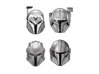 Komar Samolepka na zeď Star Wars The Mandalorian Helmets 50 x 70 cm, 4dílná