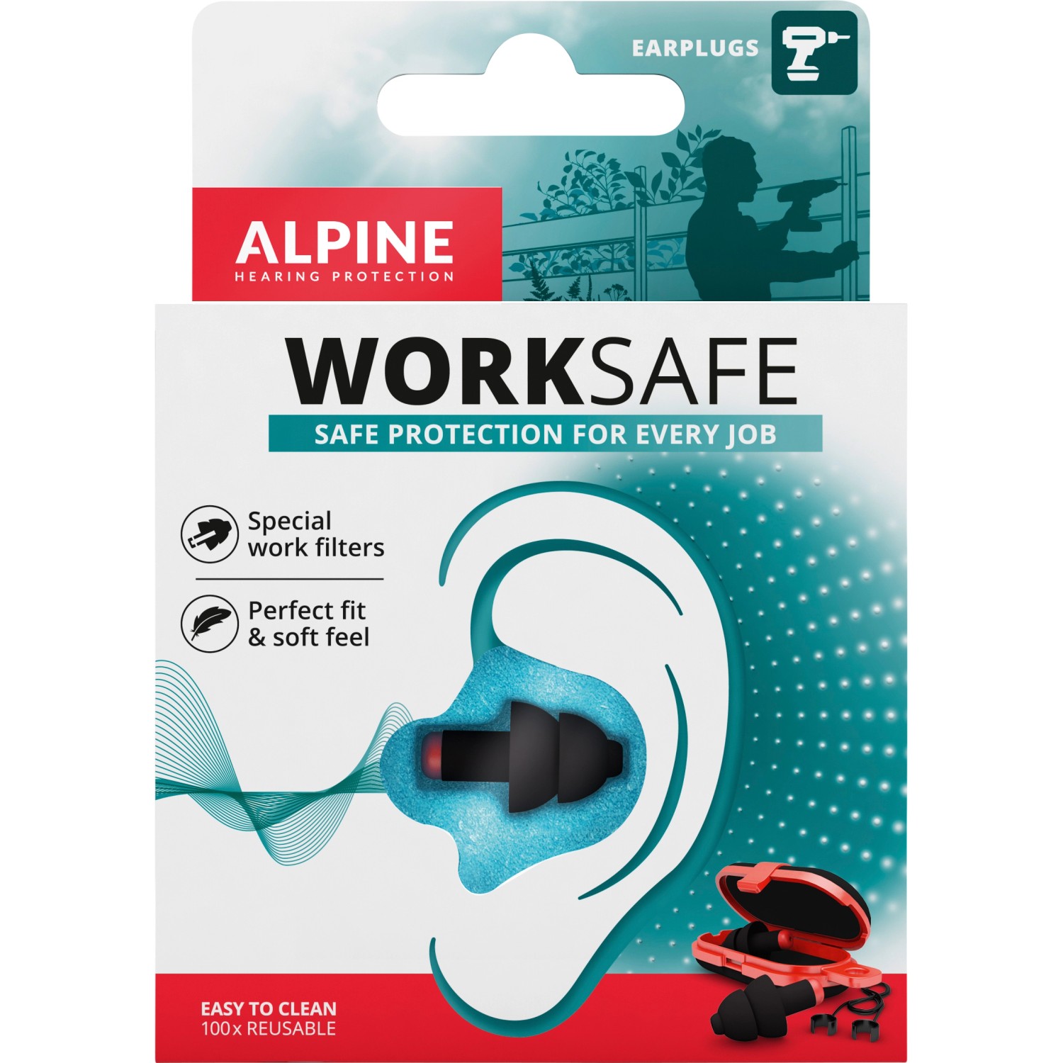 Alpine Hearing WorkSafe Špunty do uší do hlučného pracovního prostředí