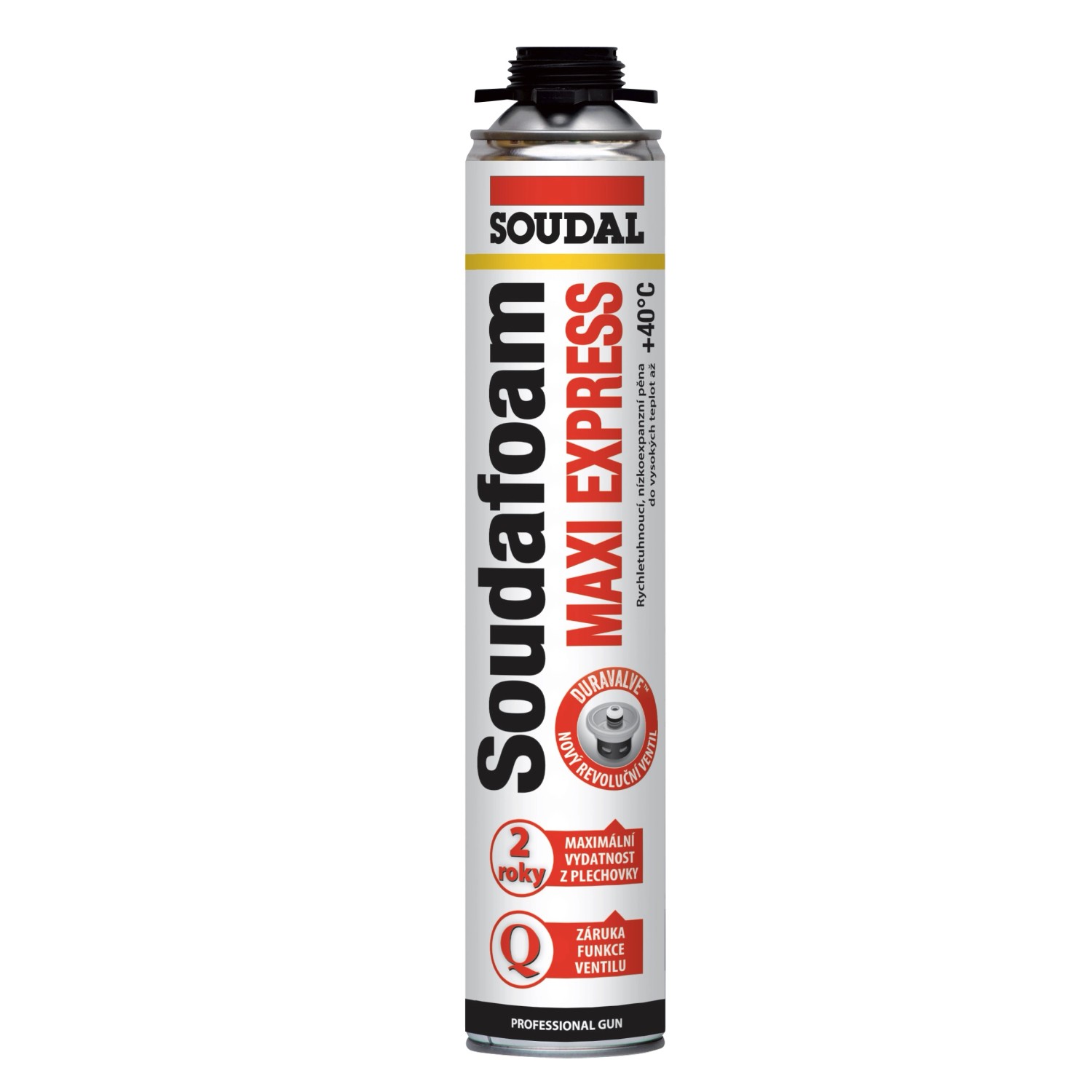 SOUDAL Rychletuhnoucí polyuretanová pěna Soudafoam Gun MAXI Express 820 ml
