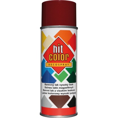 hitcolor Dekorativní lak ve spreji vysoký lesk RAL 3004 purpurově červený 400 ml