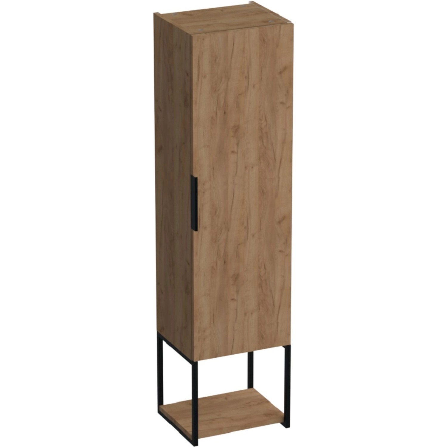 A-Interiéry Doplňková koupelnová skříňka vysoká Kubo Go V 130 P/L zlatý dub