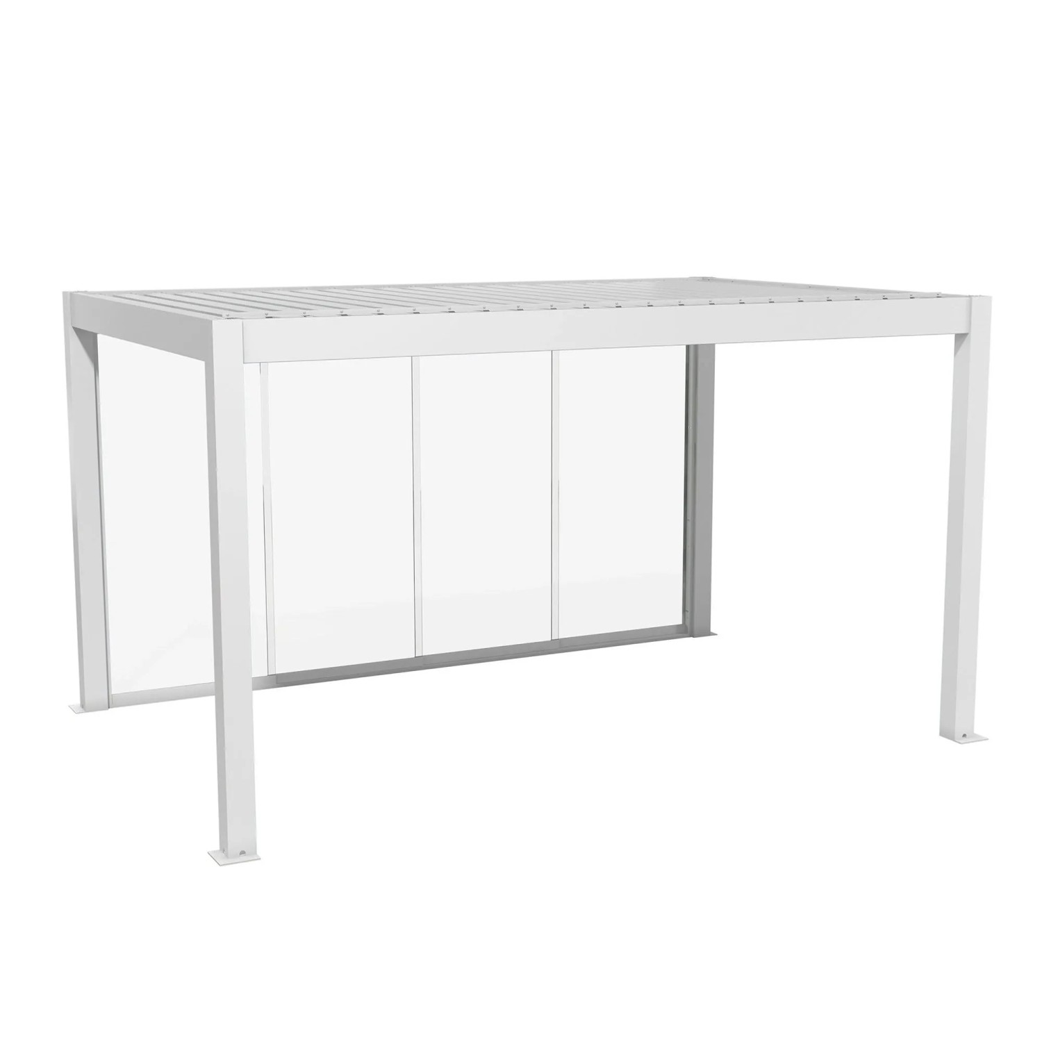 Biohort Posuvná stěna z čirého skla pro stranu pergoly 4,5 m bílá