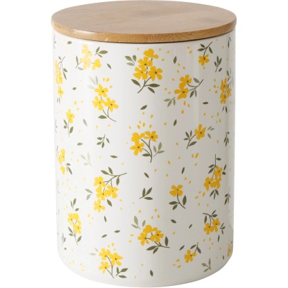 Boltze Dóza na potraviny Mayla bílo-žlutá pr. 12 x 16 cm