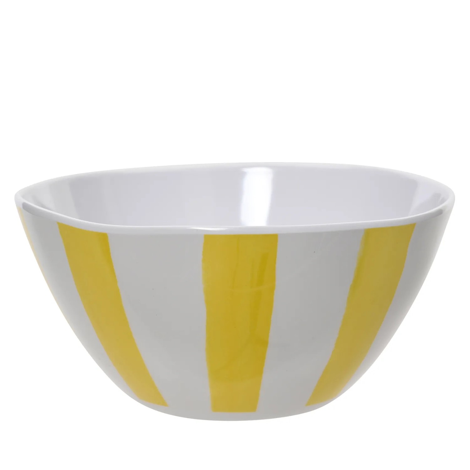 Kaemingk Miska z melaminu pruhovaná žluto-bílá pr. 15,2 x 7,2 cm