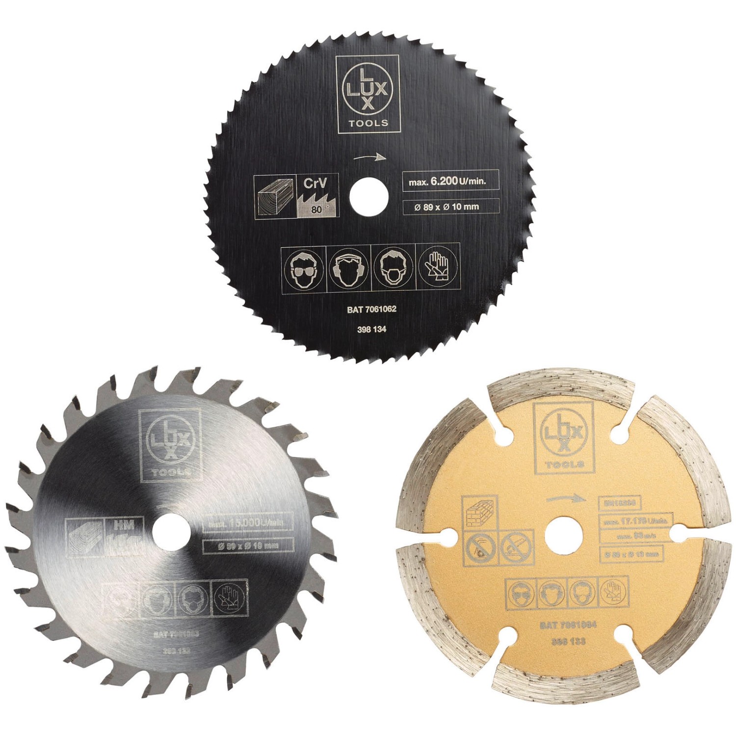 LUX Sada kotoučů do mini pily 89 mm 3dílná