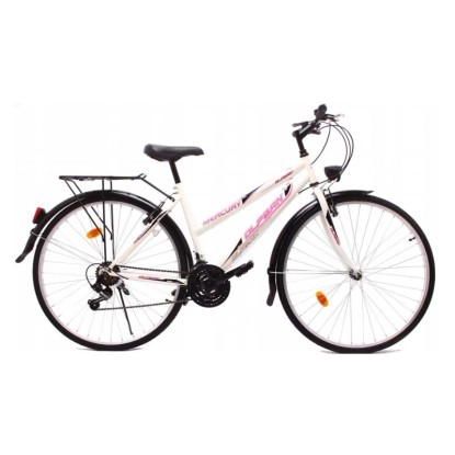 Olpran Trekové dámské kolo Mercury 28", bílé/růžové