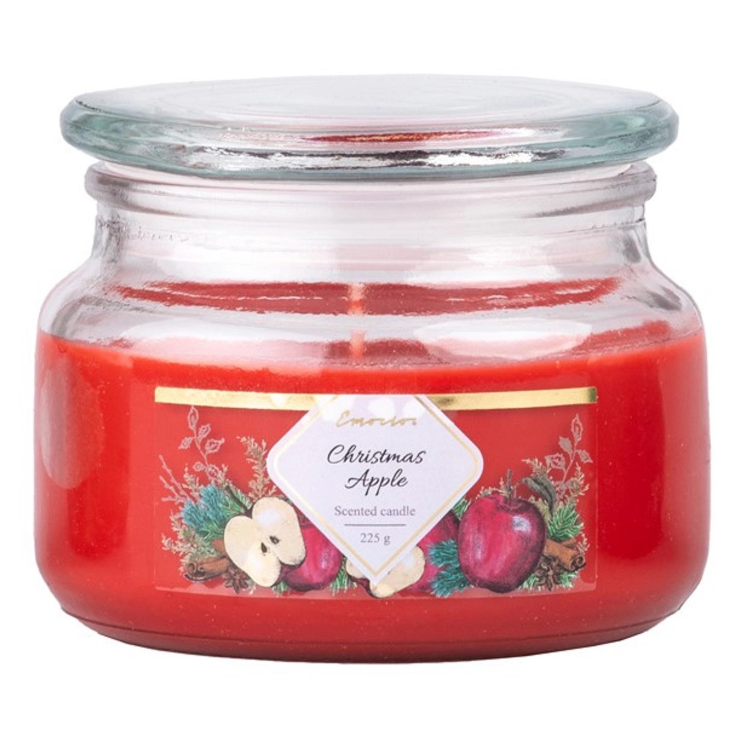 Emocio Vonná svíčka ve skle s víčkem Christmas Apple 100 x 79 mm, 225 g