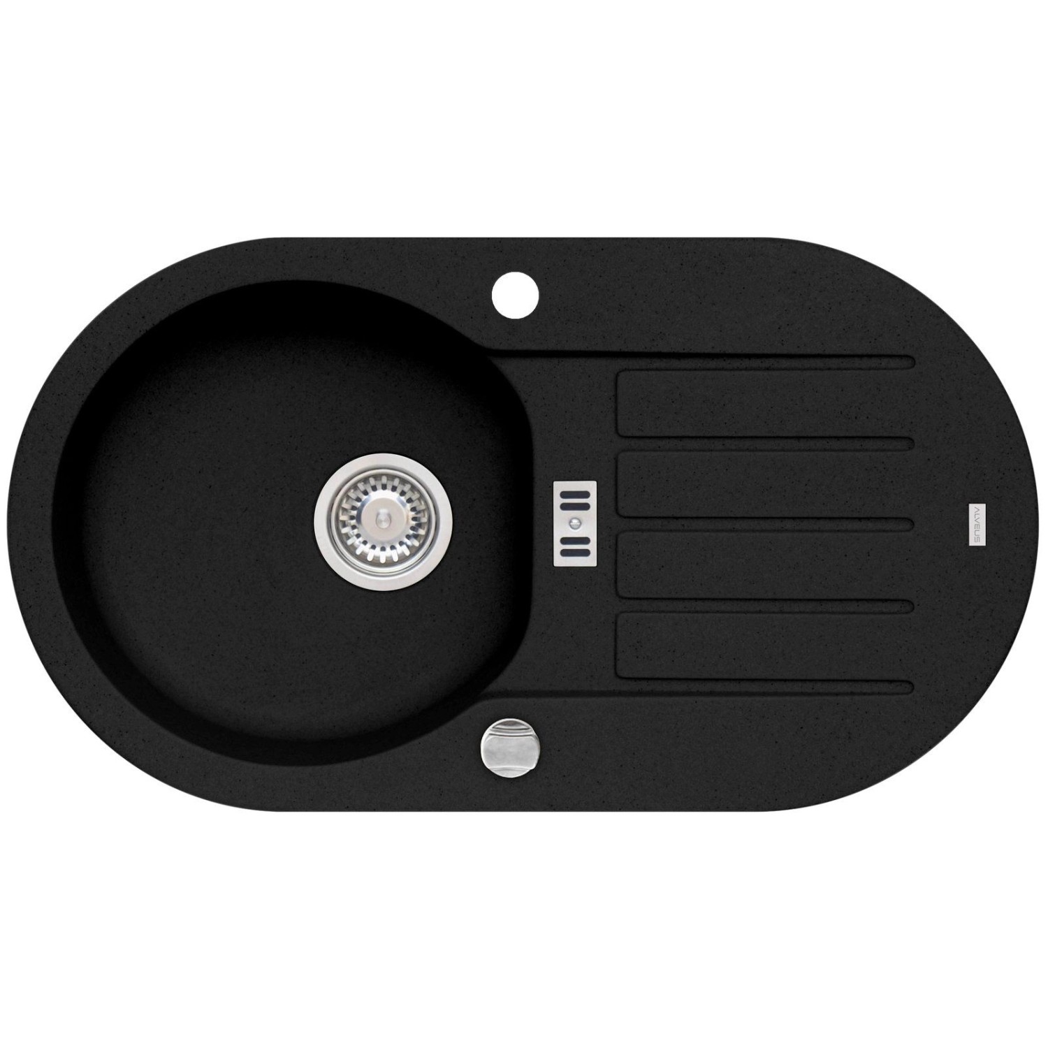Alveus Granitový dřez Niagara 40, černá, 77,5 x 43,5 cm