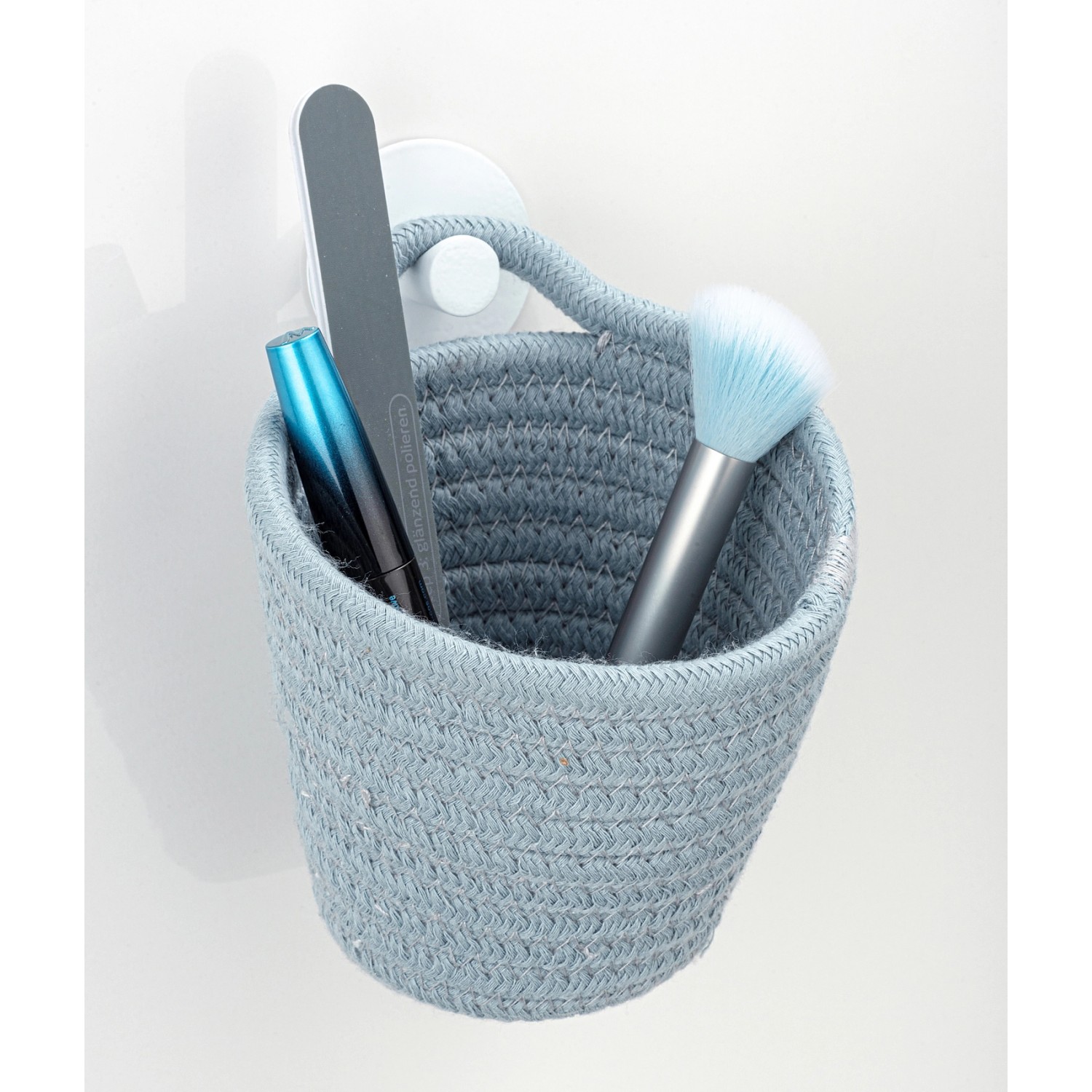 Wenko Úložný košík Soria modrošedý bavlna 12,5 cm x 12 cm x 14,5 cm