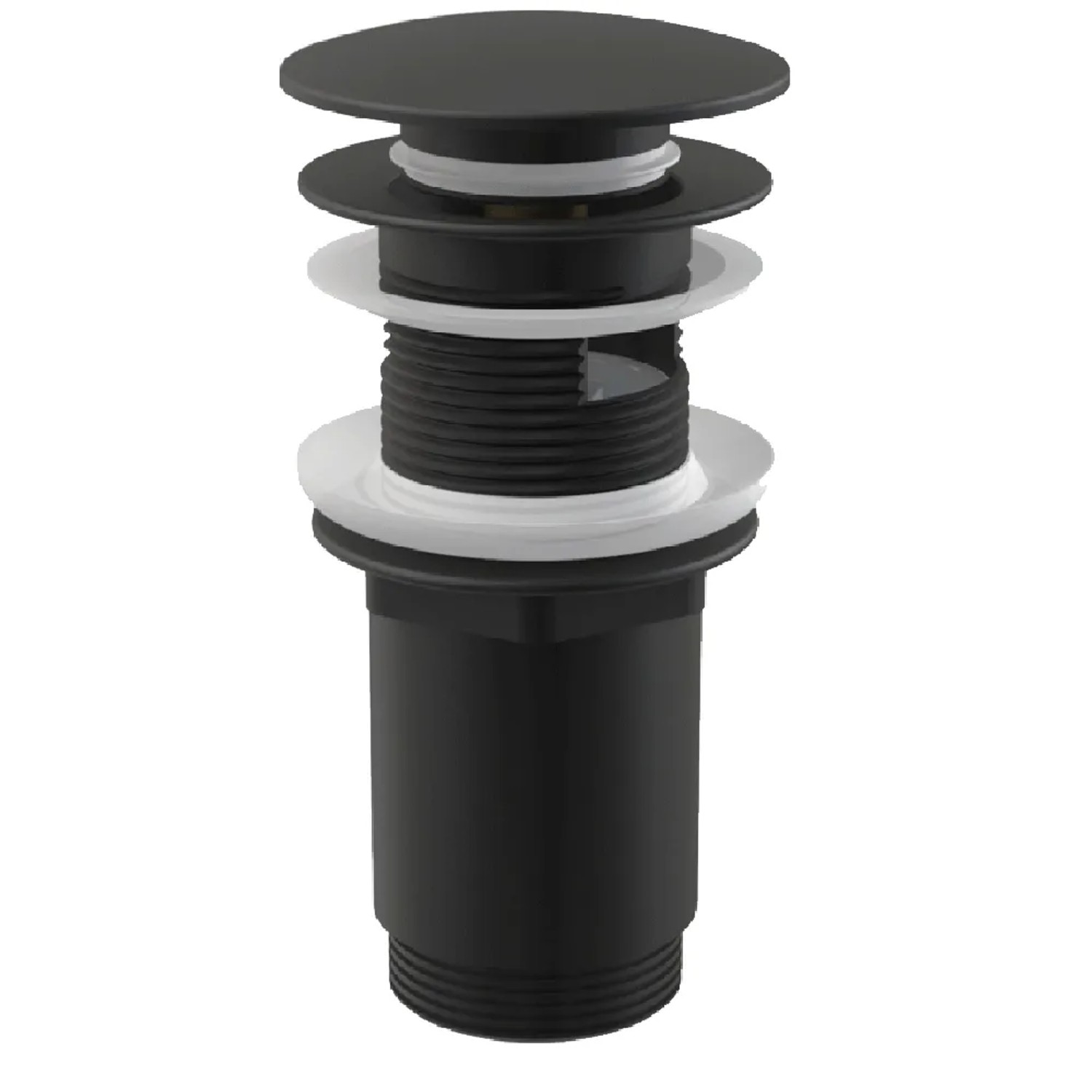 Alca Výpusť umyvadlová A392BLACK CLICK/CLACK s přepadem, kov, velká zátka, 5/4"